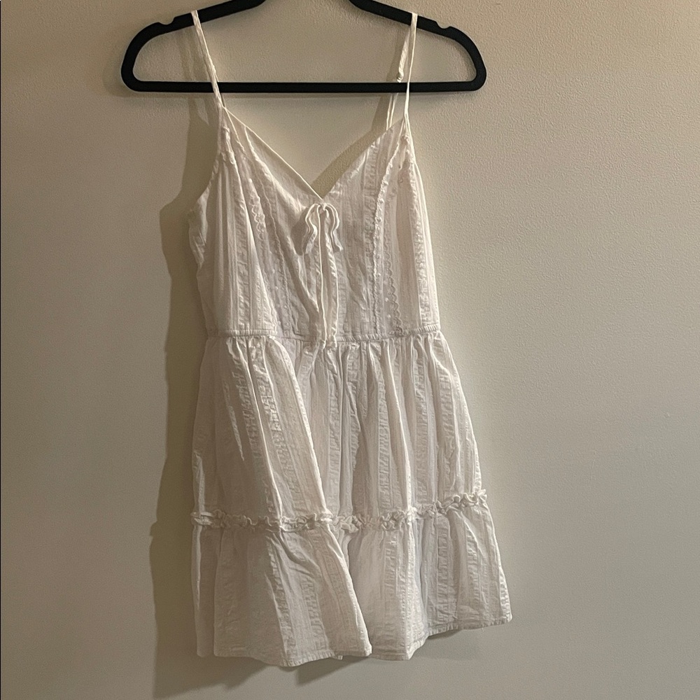 White Sleeveless Tiered Sun Dress